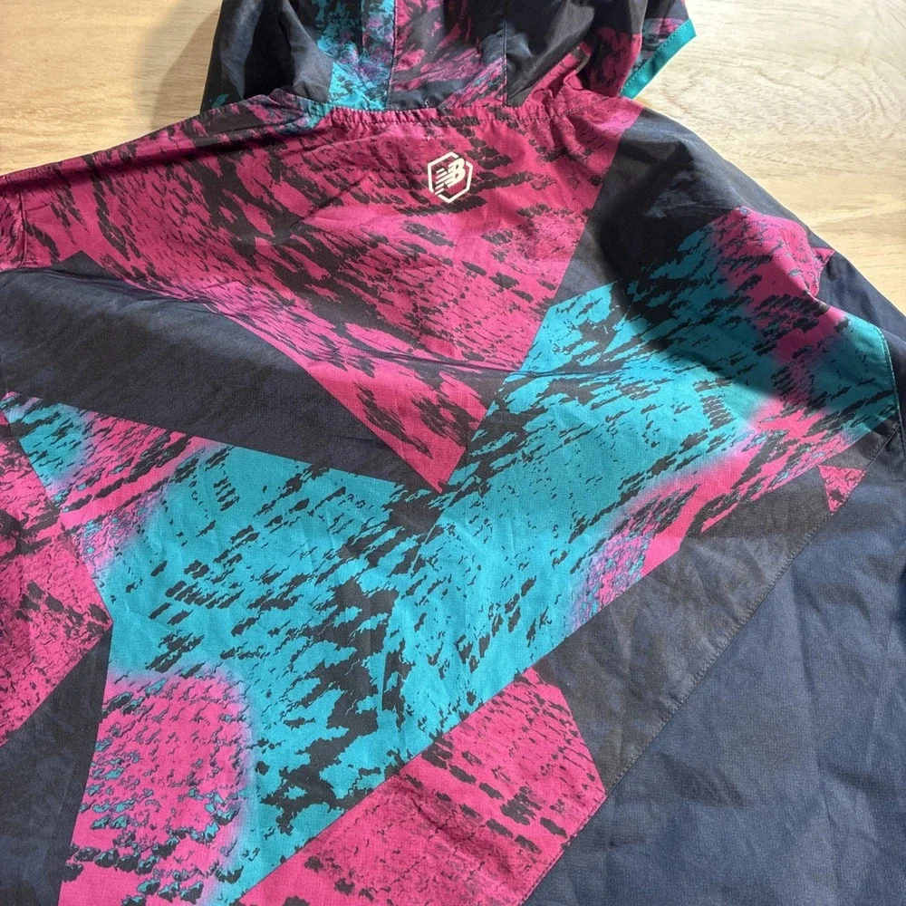 New Balance Running Men's Small Paint‎ Splatter Athletic Windbreaker Zip Jacket